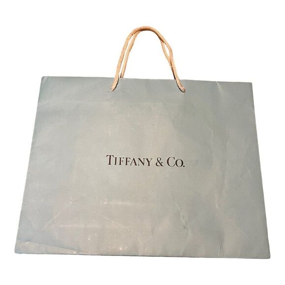 Authentic Empty Tiffany & Co. Shopping Bag w Logo Tissue Paper 14.5”x11.25x5.75” - Picture 2 of 11